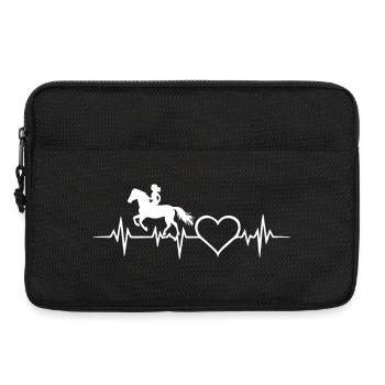 Cavalière de cheval Cœur Battement de cœur ECG Fille - Sacoche pour ordinateur portable 13 pouces - noir - Devant