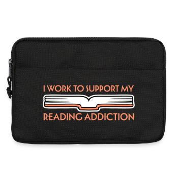 I Work To Support My Reading Addiction Books Logo - Laptop bag 13" - black - Front