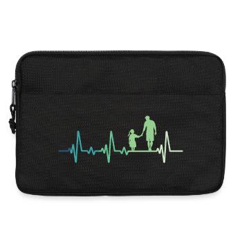 Père et fille battement de coeur papa et fillette - Sacoche pour ordinateur portable 13 pouces - noir - Devant