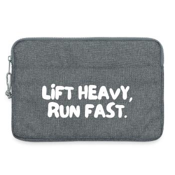 lift heavy, run fast. - Laptop bag 13" - heather grey - Front