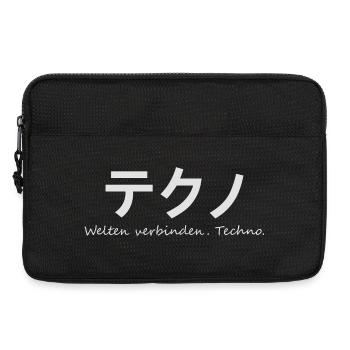 Techno - Welten verbinden. Techno | Kanji - Laptoptasche 13" - Schwarz - Vorne