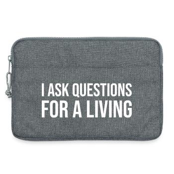 Je pose des questions pour gagner ma vie - Sacoche pour ordinateur portable 13 pouces - gris chiné - Devant