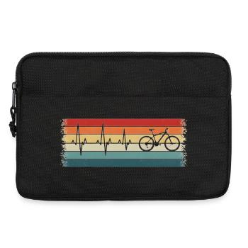 Rétro Cyclisme Heartbeat Vélo Cycliste VTT  - Sacoche pour ordinateur portable 13 pouces - noir - Devant