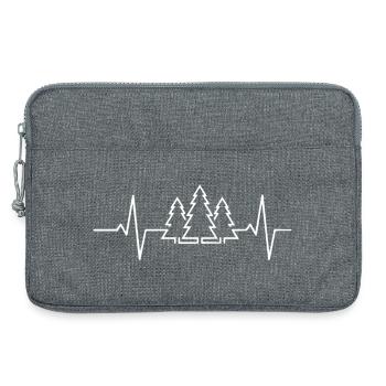 Forest Fir Heartbeat Heartbeat Pulse Nature - Laptop bag 13" - heather grey - Front
