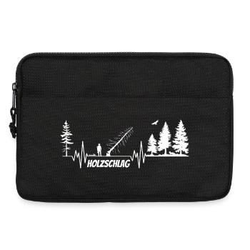 Herzschlag Puls Holzfäller Motorsäge WHITE v2 - Laptoptasche 13" - Schwarz - Vorne