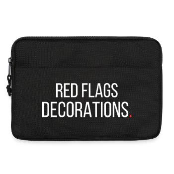 Drapeaux rouges Décorations Drôle, sarcastique, - Sacoche pour ordinateur portable 13 pouces - noir - Devant