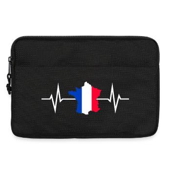 Frankreich-Liebe Landesumriss Kontur Herzschlag - Laptoptasche 13" - Schwarz - Vorne