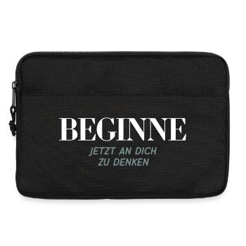 Jetzt an dich zu denken Spruch T-Shirt - Laptoptasche 13" - Schwarz - Vorne