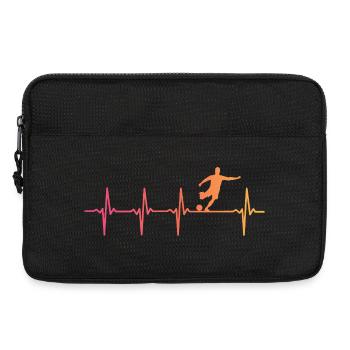 Fußball Sunset Herzschlag Fußballspieler - Laptoptasche 13" - Schwarz - Vorne