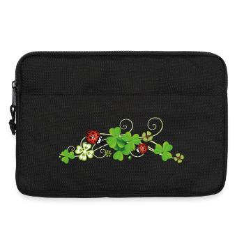 Four leaf clover design. New years eve party. - Laptop bag 13" - black - Front
