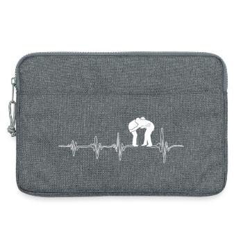 Mon cœur bat pour la lutte - Sacoche pour ordinateur portable 13 pouces - gris chiné - Devant