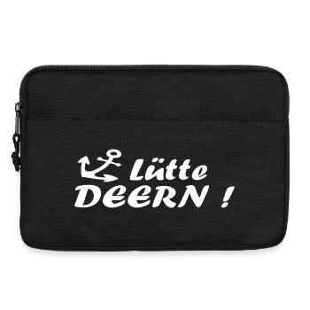 Lütte Deern - plattdeutsch norddeutsch Anker - Laptoptasche 13" - Schwarz - Vorne