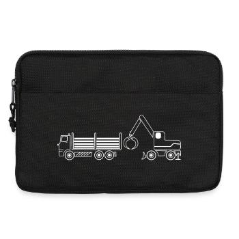 Transport-LKW und Bagger - Laptoptasche 13" - Schwarz - Vorne