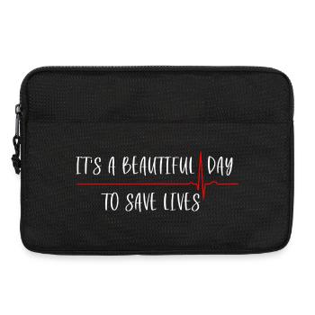 It's a Beautiful Day To Save Lives - Laptoptasche 13" - Schwarz - Vorne