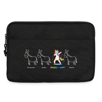 PFLEGEKRAFT Einhorn Beruf Besonders Einzigartig - Laptoptasche 13" - Schwarz - Vorne