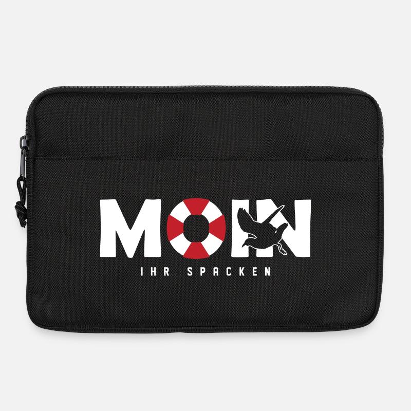 Lustiger Spruch " Moin Ihr Spacken " - Laptoptasche 13" - Schwarz