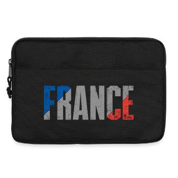 France Flag Distressed Typography - Laptop bag 13" - black - Front