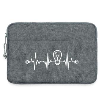 Ingénieur électricien Heartbeat - Sacoche pour ordinateur portable 13 pouces - gris chiné - Devant