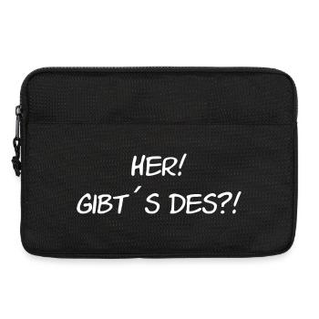 unisex sprüche pfälzisch, her, gibt’s des - Laptoptasche 13" - Schwarz - Vorne