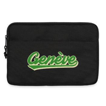 Genève Grün Retro Script - Laptoptasche 13" - Schwarz - Vorne