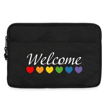 Regenbogenherzchen Welcome weiss - Laptoptasche 13" - Schwarz - Vorne