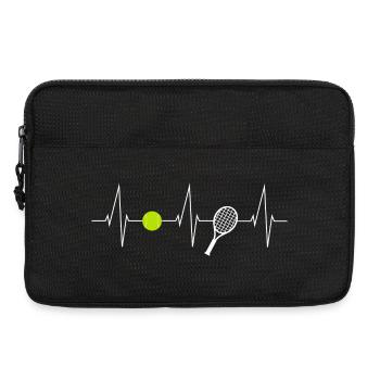 Tennis heartbeat with tennis ball & tennis racket - Laptop bag 13" - black - Front