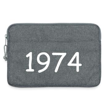 1974 50th Birthday Template White - Laptop bag 13" - heather grey - Front
