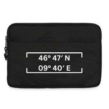 Koordinaten Arosa Graubünden Minimalistisch - Laptoptasche 13" - Schwarz - Vorne