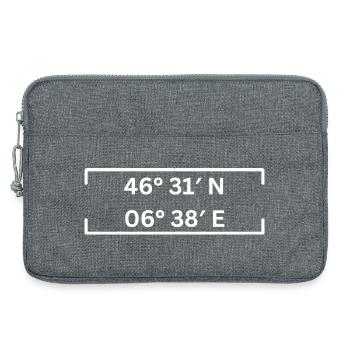 Koordinaten Lausanne Minimalistisch - Laptoptasche 13" - Grau meliert - Vorne