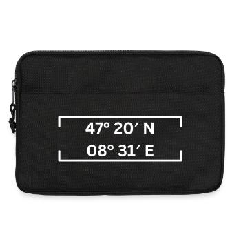 Koordinaten Kreis 2 Zürich Minimalistisch - Laptoptasche 13" - Schwarz - Vorne