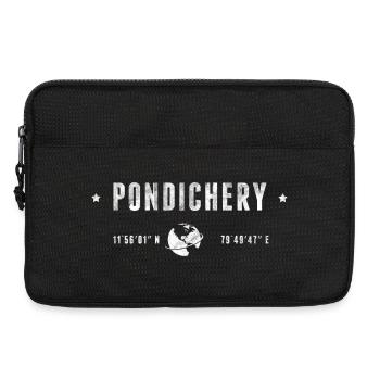 PONDICHERRY Stilisierte geografische Koordinaten - Laptoptasche 13" - Schwarz - Vorne