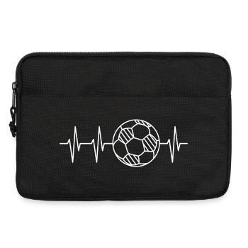Icône minimale des lignes d’équipe de battement de cœur de football - Sacoche pour ordinateur portable 13 pouces - noir - Devant