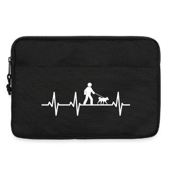 Hundebesitzer Herzlinie - Laptoptasche 13" - Schwarz - Vorne