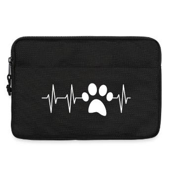 Animal patte battement de cœur chat - Chat Amour Symbole - Sacoche pour ordinateur portable 13 pouces - noir - Devant