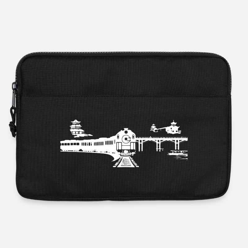 Eisenbahn Skizze - Laptoptasche 13" - Schwarz