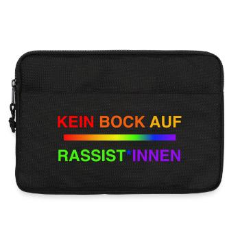 Kein Bock auf Rassist*innen Regenbogen - Laptoptasche 13" - Schwarz - Vorne