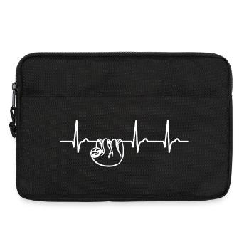 Faultier EKG Kurve - Herzkurve - Puls - Laptoptasche 13" - Schwarz - Vorne