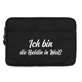 Ich bin die Heldin in Weiß - Laptoptasche 13" - Schwarz - Vorne