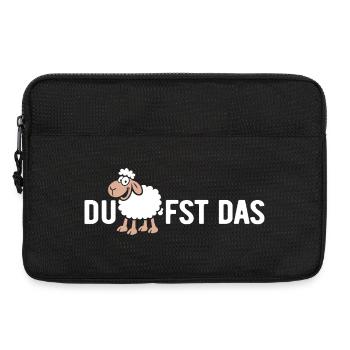 Du SCHAFfst das - Wortspiel mit Schaf - Laptoptasche 13" - Schwarz - Vorne
