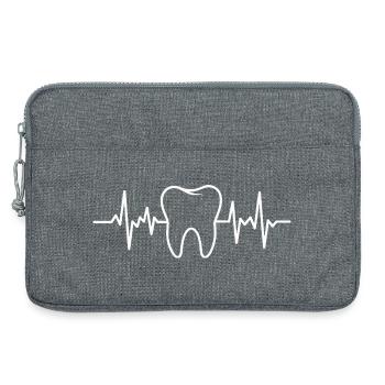 Conception du rythme cardiaque de la dent - Sacoche pour ordinateur portable 13 pouces - gris chiné - Devant
