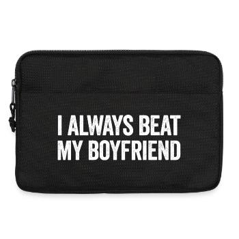 Ich schlage meinen Freund immer Lustige Freundin - Laptoptasche 13" - Schwarz - Vorne
