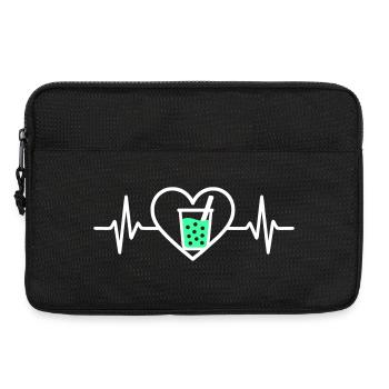 Bubble Tea Herz Getränk Perlen Boba Niedlich - Laptoptasche 13" - Schwarz - Vorne
