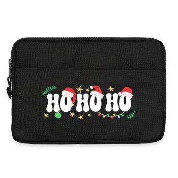 HO HO HO - 3 chapeaux de Père Noël amusants - Sacoche pour ordinateur portable 13 pouces - noir - Devant