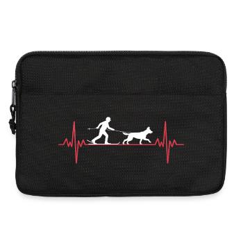 Dog & Ski Heartbeat : Aventure hivernale Skijoring - Sacoche pour ordinateur portable 13 pouces - noir - Devant
