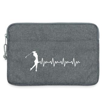Golf Golferin Golfschlag EKG Herzschlag - Laptoptasche 13" - Grau meliert - Vorne