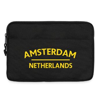 Amsterdam – Niederländisches Textdesign - Laptoptasche 13" - Schwarz - Vorne