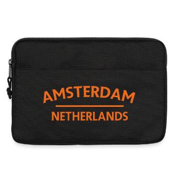 Amsterdam – Niederländisches Textdesign - Laptoptasche 13" - Schwarz - Vorne
