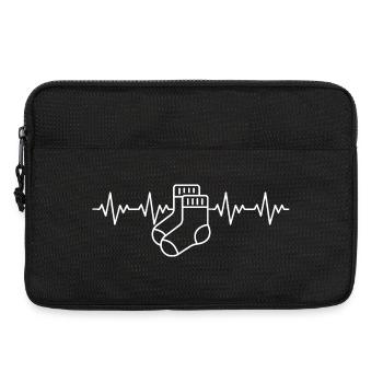 Aargauer White Socks Aargau ECG Heartbeat - Laptop bag 13" - black - Front