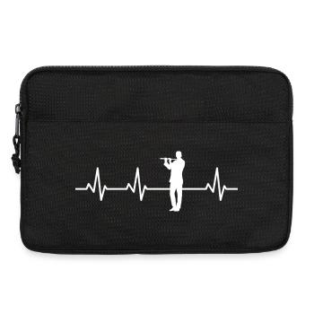 Flute player pulse line ECG - Laptop bag 13" - black - Front