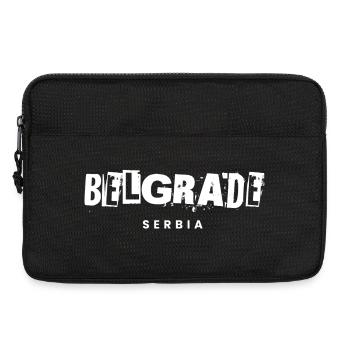 Distressed and bold Belgrade city of Serbia - Laptop bag 13" - black - Front